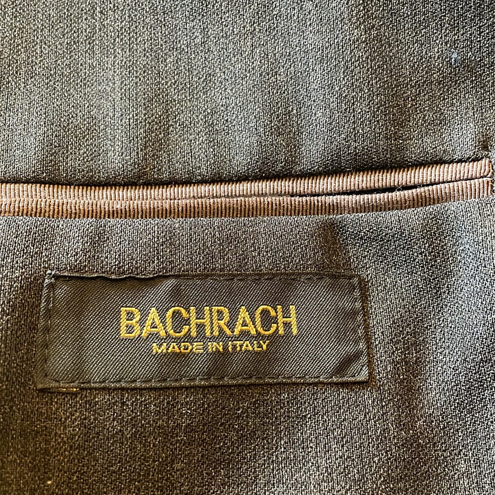 Bachrach Three Button Wool 40r Charcoal Gray Suit… - image 8